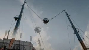 Lunaparkda qorxulu hadisə - Attraksion qırıldı