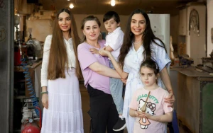 Leyla və Arzu Əliyevalar onun emalatxanasına baş çəkdilər - FOTOLAR