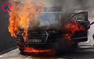 Ağsuda “Audi” yandı - VİDEO