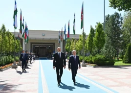 Daşkənddə İlham Əliyevin rəsmi qarşılanma mərasimi oldu - Fotolar