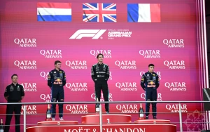 Formula 1 Azərbaycan Qran-prisinin qalibi mükafatlandırıldı - FOTOLAR