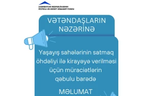 Sabahdan kirayə mənzil mexanizmi üzrə müraciətlərin qəbulu müvəqqəti dayandırılır