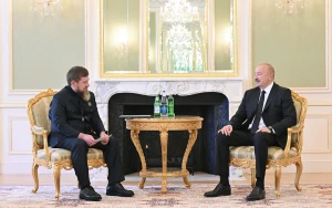 İlham Əliyev Kadırovu qəbul etdi - FOTOLAR