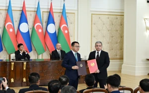 Azərbaycan-Laos sənədləri mübadilə edildi - FOTOLAR