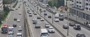 Bakının bir sıra yollarında sıxlıq var - SİYAHI