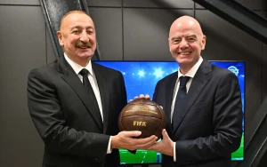 İnfantino İlham Əliyevə təşəkkür etdi - Fotolar