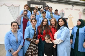 Leyla Əliyeva Şamaxıda sosial tikiş müəssisəsində - FOTOLAR